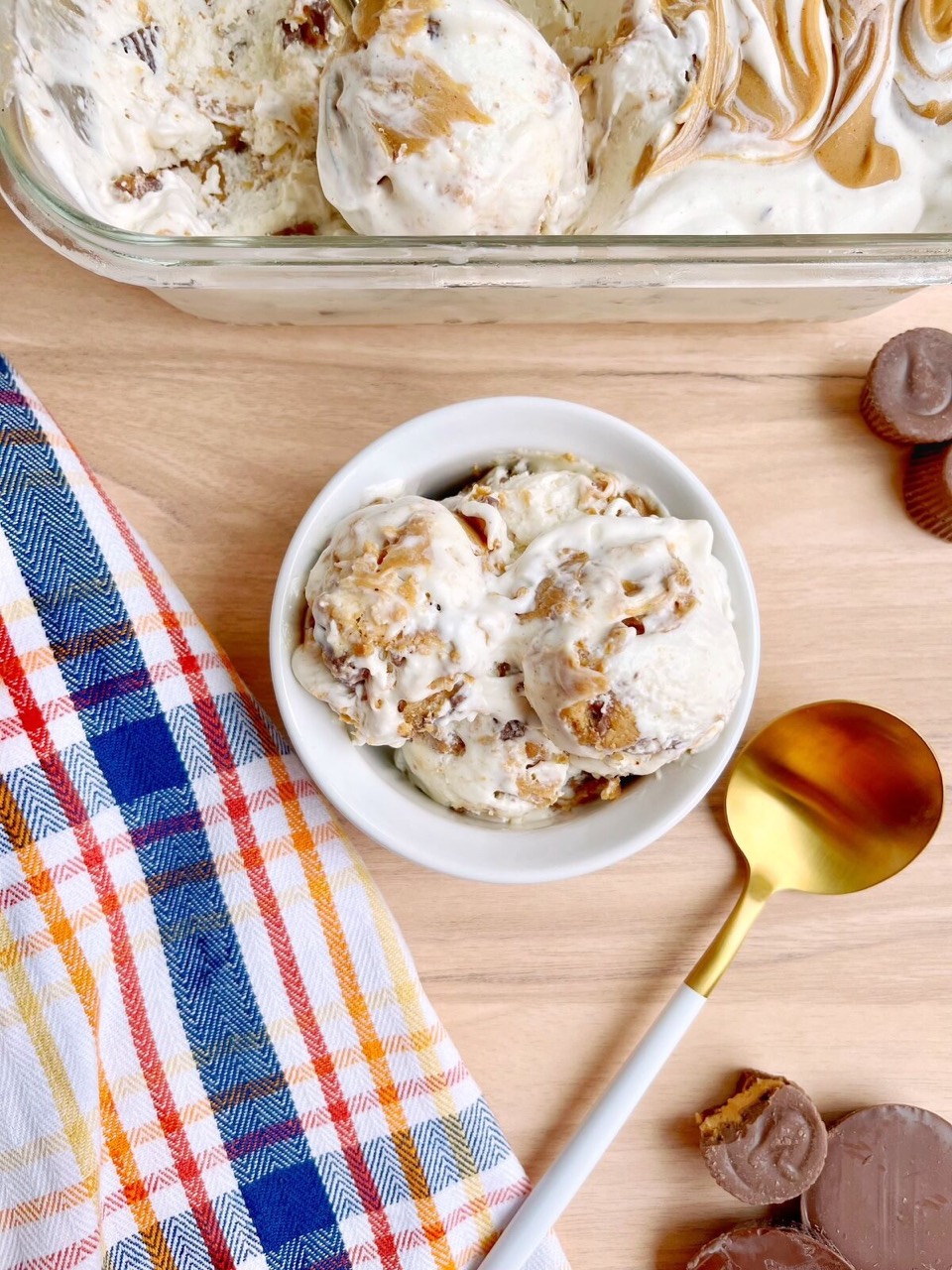 No Churn Peanut Butter Cup Ice Cream